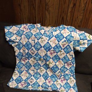 Christmas/Snowman Scrub Top
